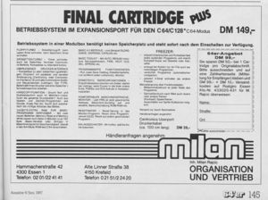Final Cartridge Plus Advert